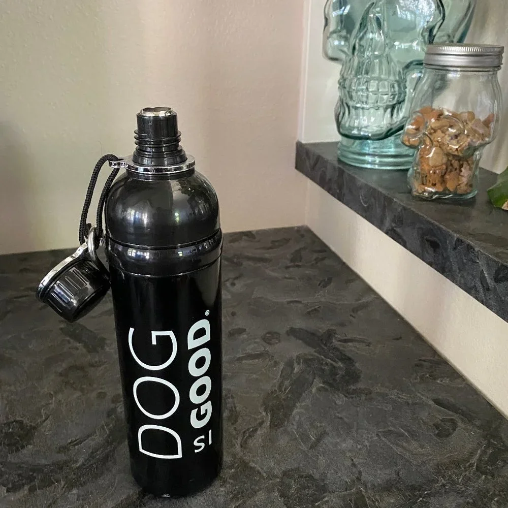 Dog is Good Water Bottle with Roller Ball - Angel Dog